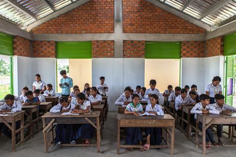 Inside a classroom at khyaung school